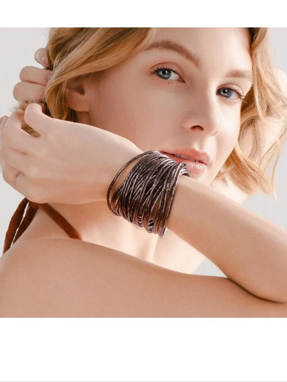 Multi-Strand Silver Wrap Bracelet - Women Jewelry